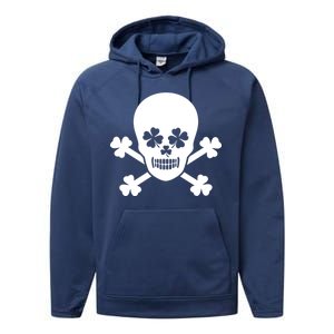 Irish Shamrock Skull Performance Fleece Hoodie