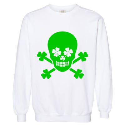 Irish Shamrock Skull Garment-Dyed Sweatshirt