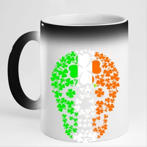 Irish Skull Ireland Clover 11oz Black Color Changing Mug