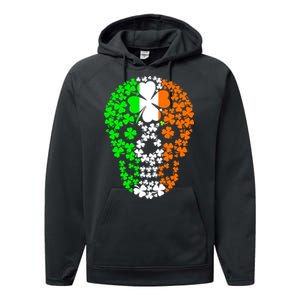 Irish Skull Ireland Clover Performance Fleece Hoodie