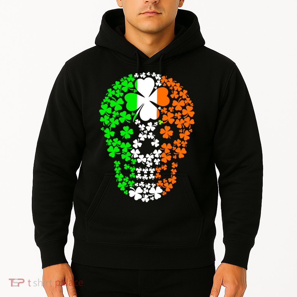 Irish Skull Ireland Clover Hoodie