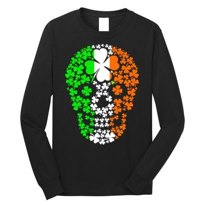 Irish Skull Ireland Clover Long Sleeve Shirt