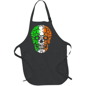 Irish Skull Ireland Clover Full-Length Apron With Pockets