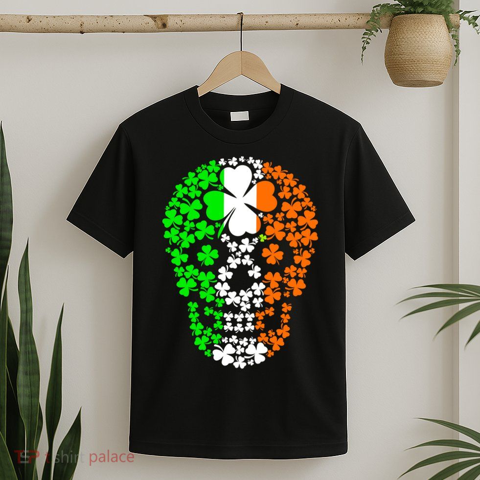 Irish Skull Ireland Clover T-Shirt