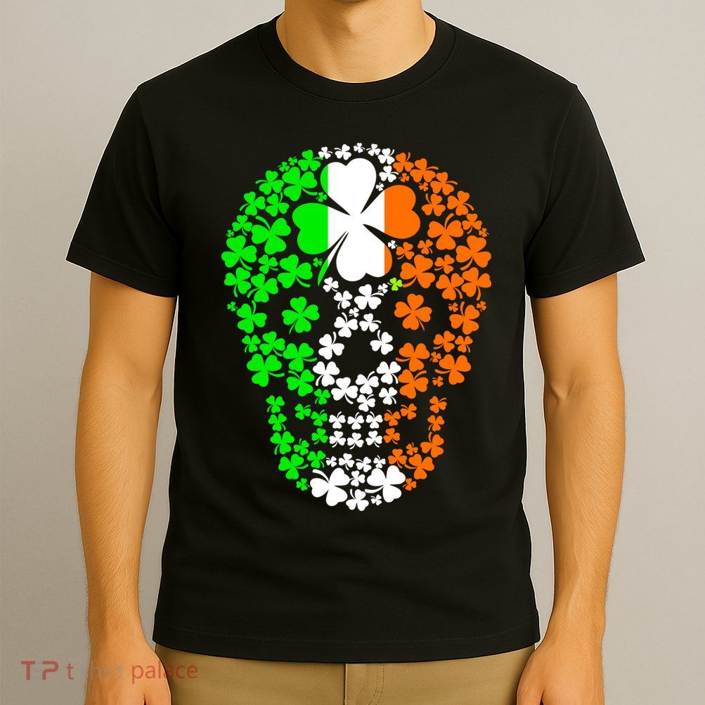 Irish Skull Ireland Clover T-Shirt