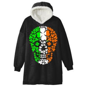 Irish Skull Ireland Clover Hooded Wearable Blanket