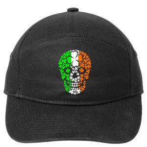 Irish Skull Ireland Clover 7-Panel Snapback Hat