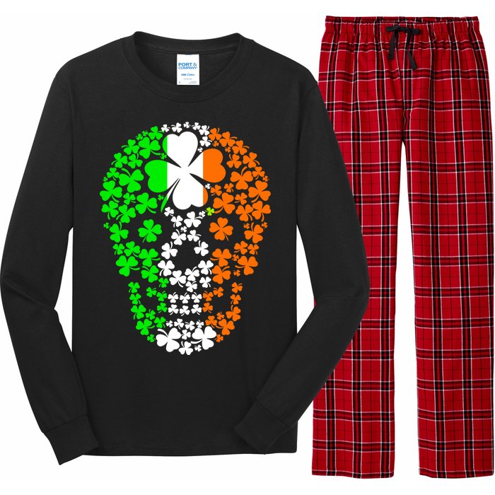 Irish Skull Ireland Clover Long Sleeve Pajama Set