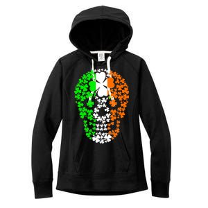 Irish Skull Ireland Clover Women's Fleece Hoodie