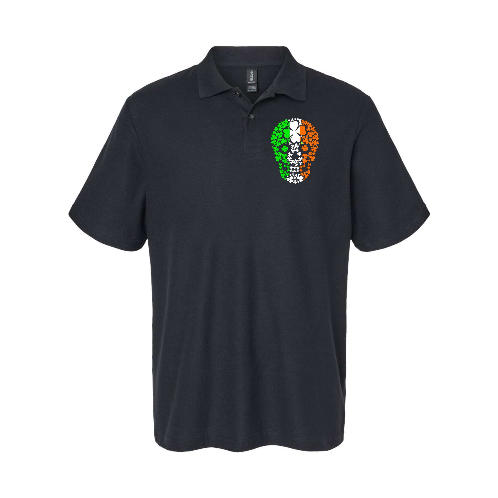 Irish Skull Ireland Clover Polo