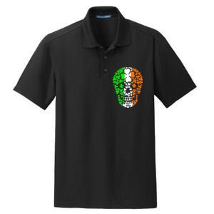 Irish Skull Ireland Clover Dry Zone Grid Polo