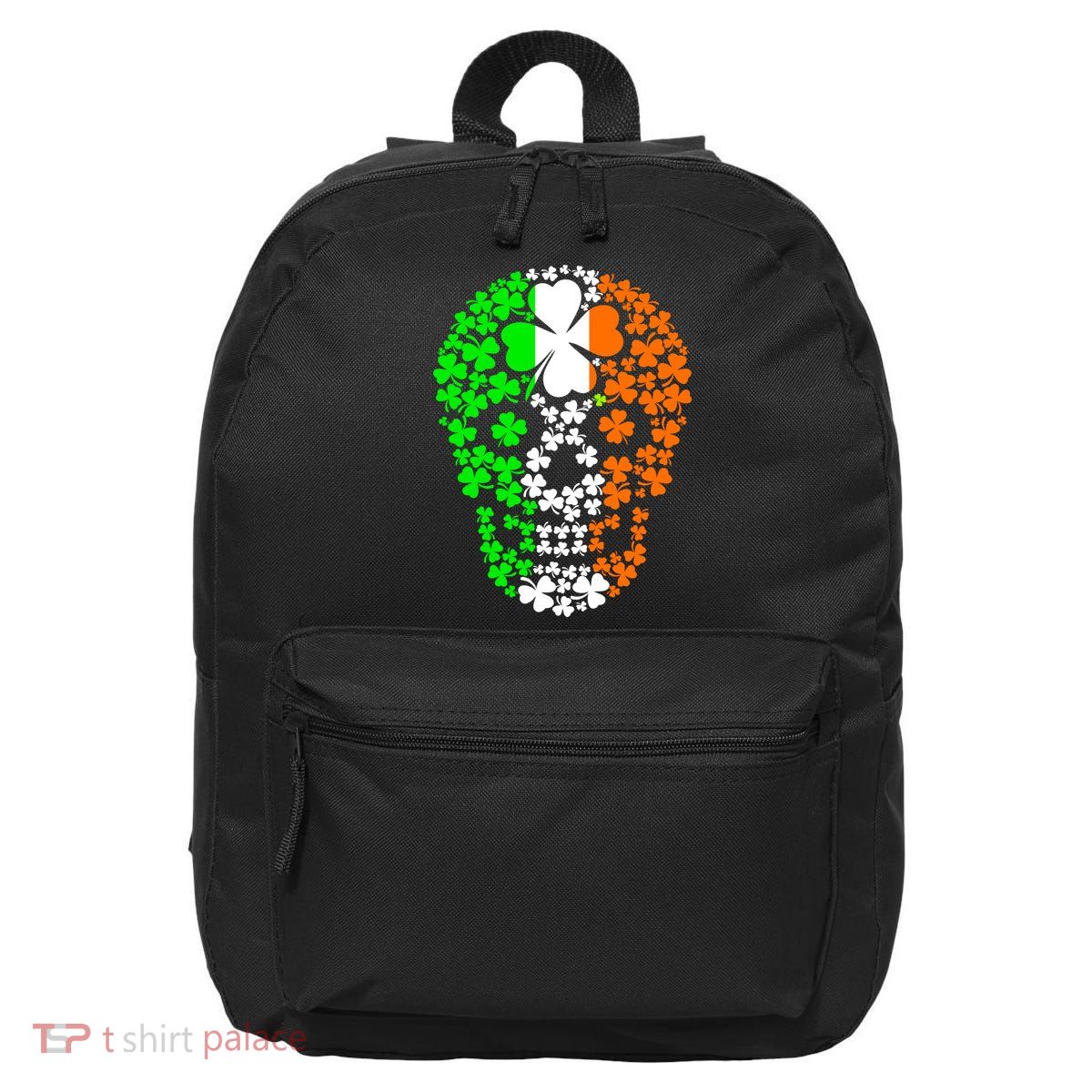 Irish Skull Ireland Clover 16 in Basic Backpack