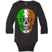 Irish Skull Ireland Clover Baby Long Sleeve Bodysuit