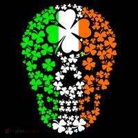 Irish Skull Ireland Clover Cooling Performance Long Sleeve Crew