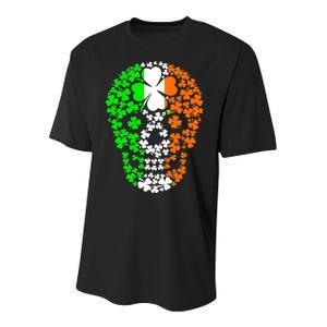 Irish Skull Ireland Clover Youth Performance Sprint T-Shirt