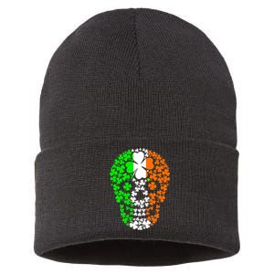 Irish Skull Ireland Clover Sustainable Knit Beanie