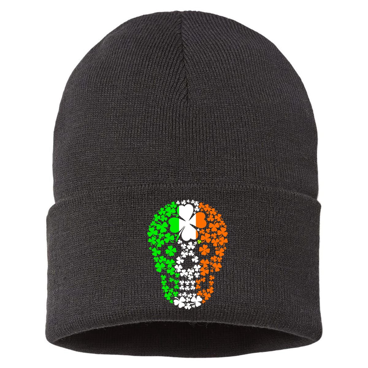 Irish Skull Ireland Clover Sustainable Knit Beanie