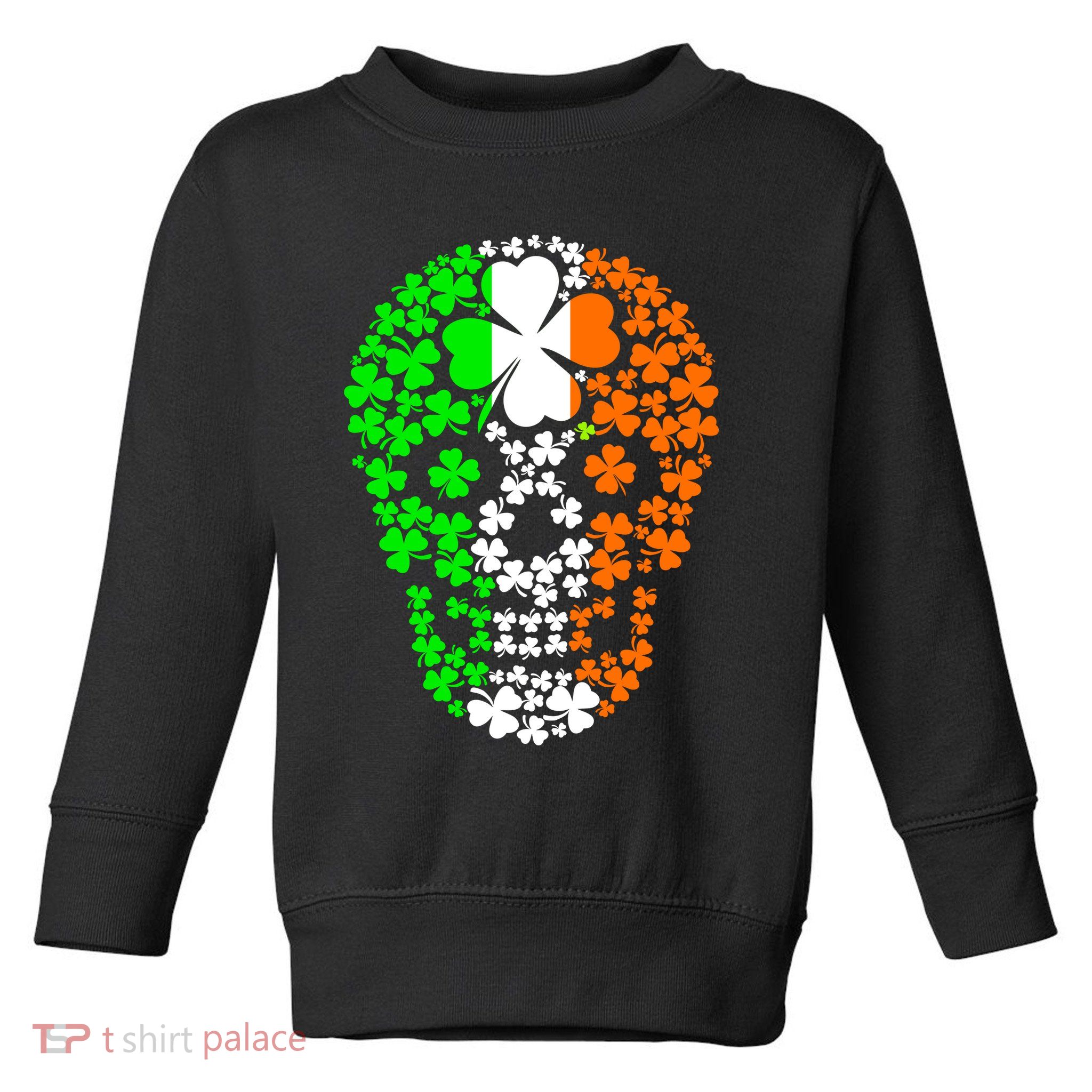 Irish Skull Ireland Clover Toddler Sweatshirt