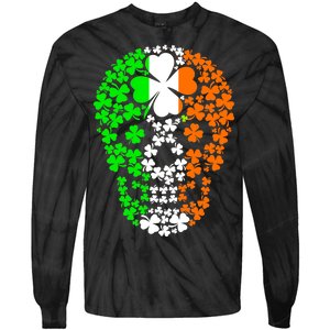 Irish Skull Ireland Clover Tie-Dye Long Sleeve Shirt