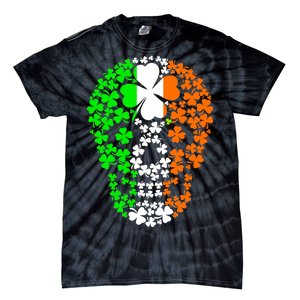 Irish Skull Ireland Clover Tie-Dye T-Shirt