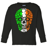 Irish Skull Ireland Clover Toddler Long Sleeve Shirt