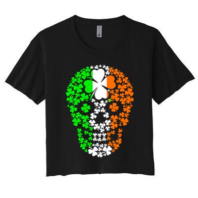 Irish Skull Ireland Clover Crop Top