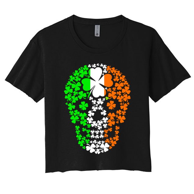 Irish Skull Ireland Clover Crop Top