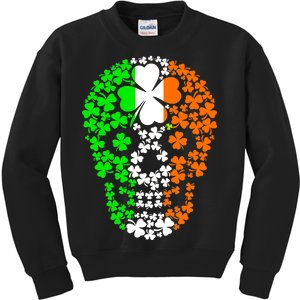 Irish Skull Ireland Clover Kids Sweatshirt