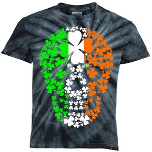 Irish Skull Ireland Clover Kids Tie-Dye T-Shirt