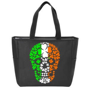 Irish Skull Ireland Clover Zip Tote Bag