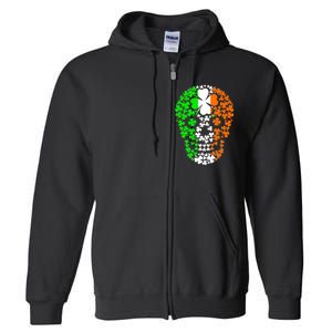 Irish Skull Ireland Clover Full Zip Hoodie