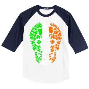 Irish Skull Ireland Clover Baseball Sleeve Shirt