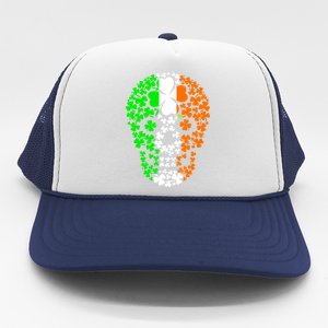 Irish Skull Ireland Clover Trucker Hat