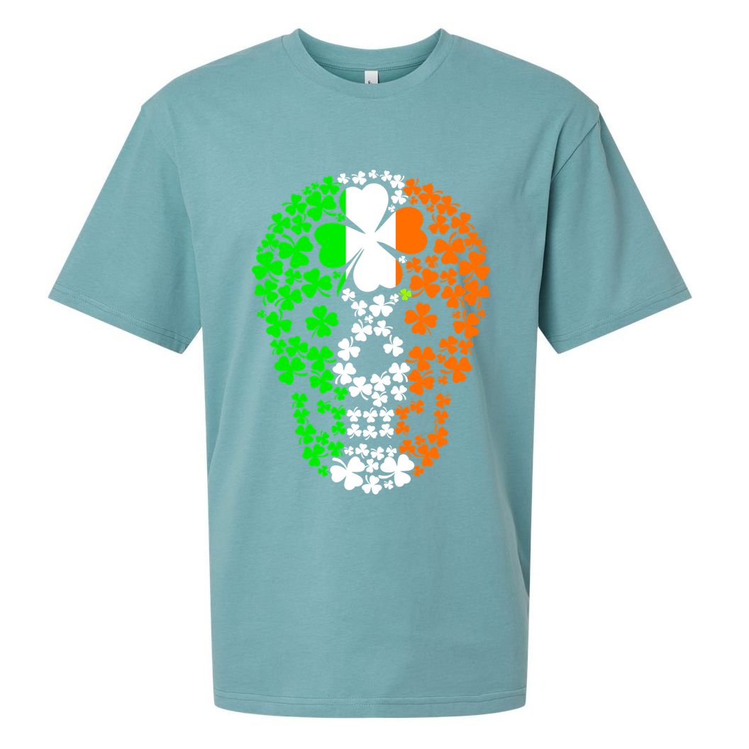 Irish Skull Ireland Clover Sueded Cloud Jersey T-Shirt