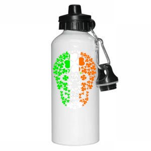 Irish Skull Ireland Clover Aluminum Water Bottle