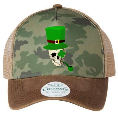 Irish Skull Smoking A Pipe Legacy Tie Dye Trucker Hat