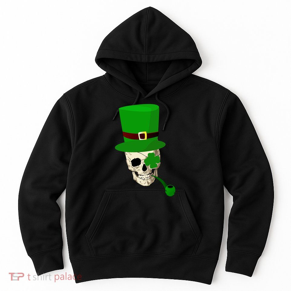 Irish Skull Smoking A Pipe Hoodie