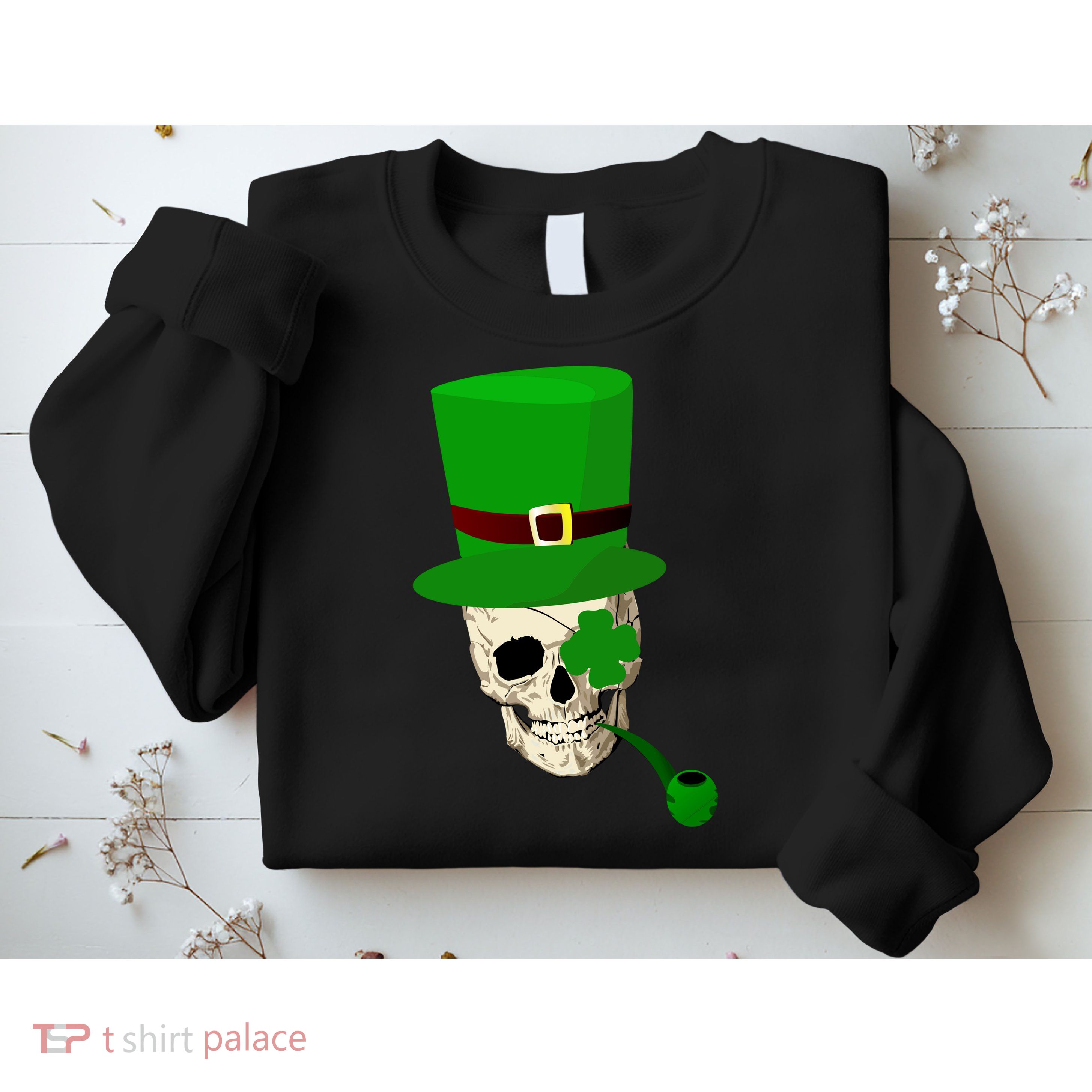 Irish Skull Smoking A Pipe Sweatshirt