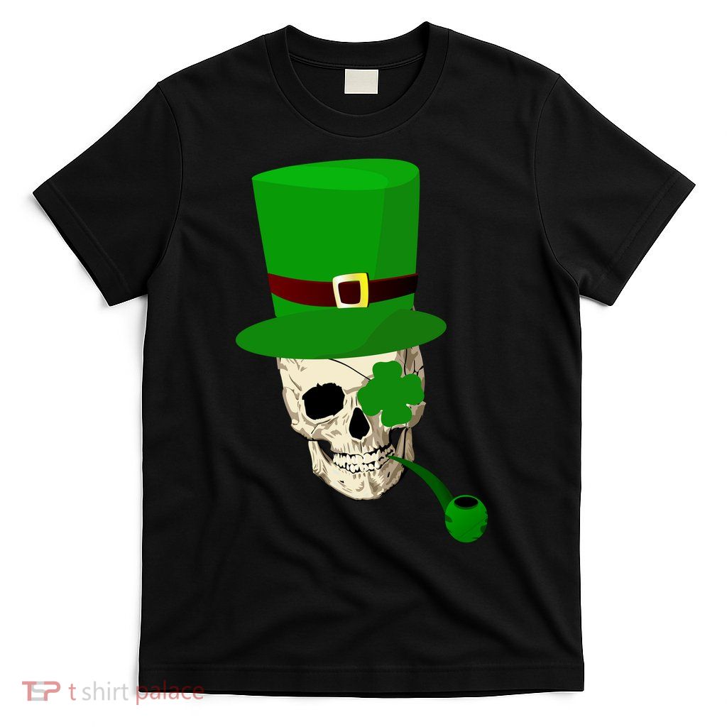 Irish Skull Smoking A Pipe T-Shirt