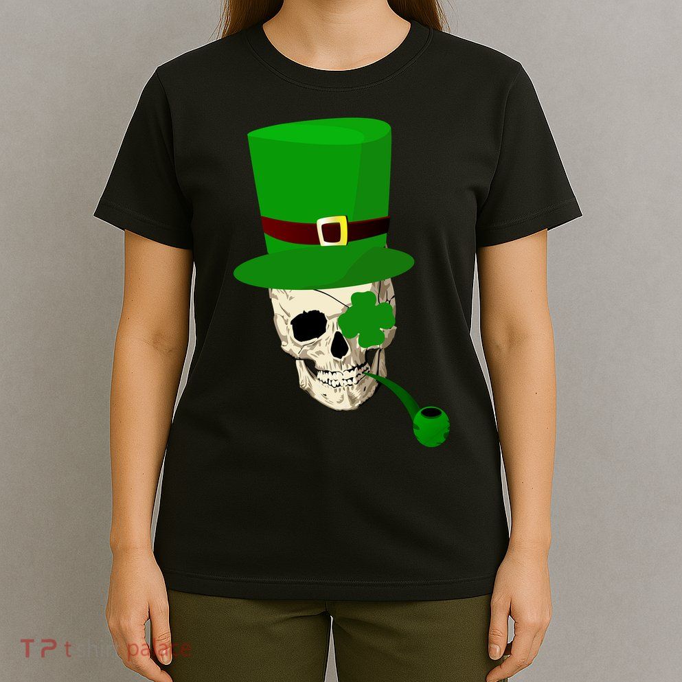 Irish Skull Smoking A Pipe T-Shirt
