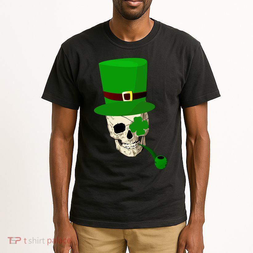 Irish Skull Smoking A Pipe Tall T-Shirt