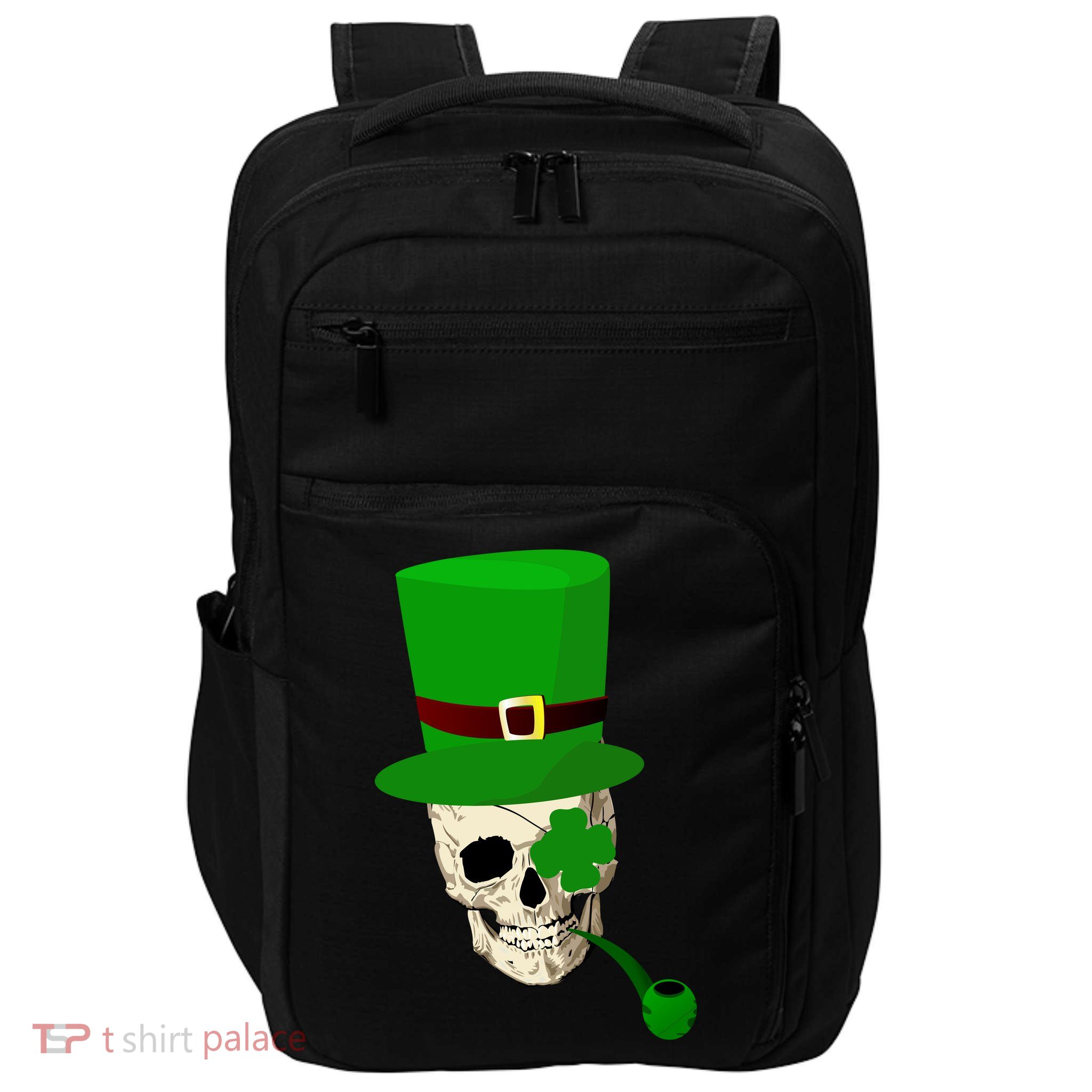 Irish Skull Smoking A Pipe Impact Tech Backpack