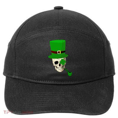 Irish Skull Smoking A Pipe 7-Panel Snapback Hat