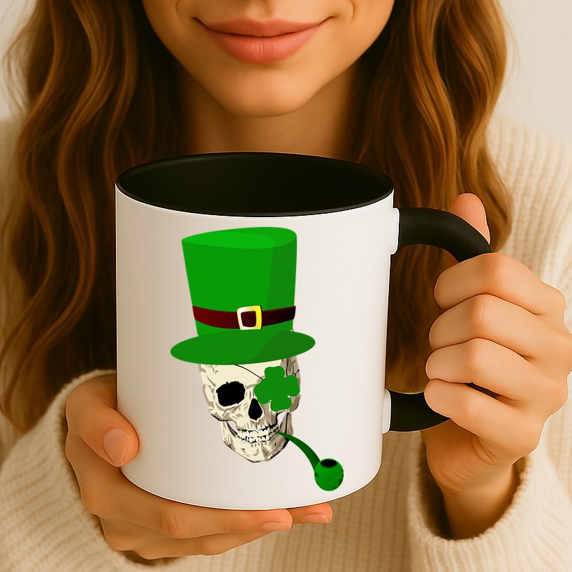Irish Skull Smoking A Pipe Mug