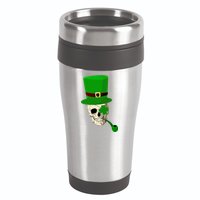 Irish Skull Smoking A Pipe 16oz Travel Tumbler