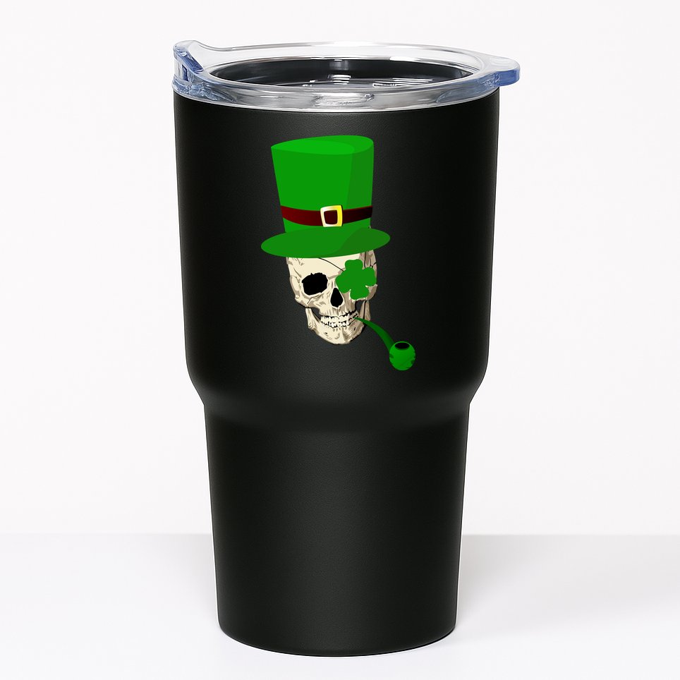 Irish Skull Smoking A Pipe Tumbler