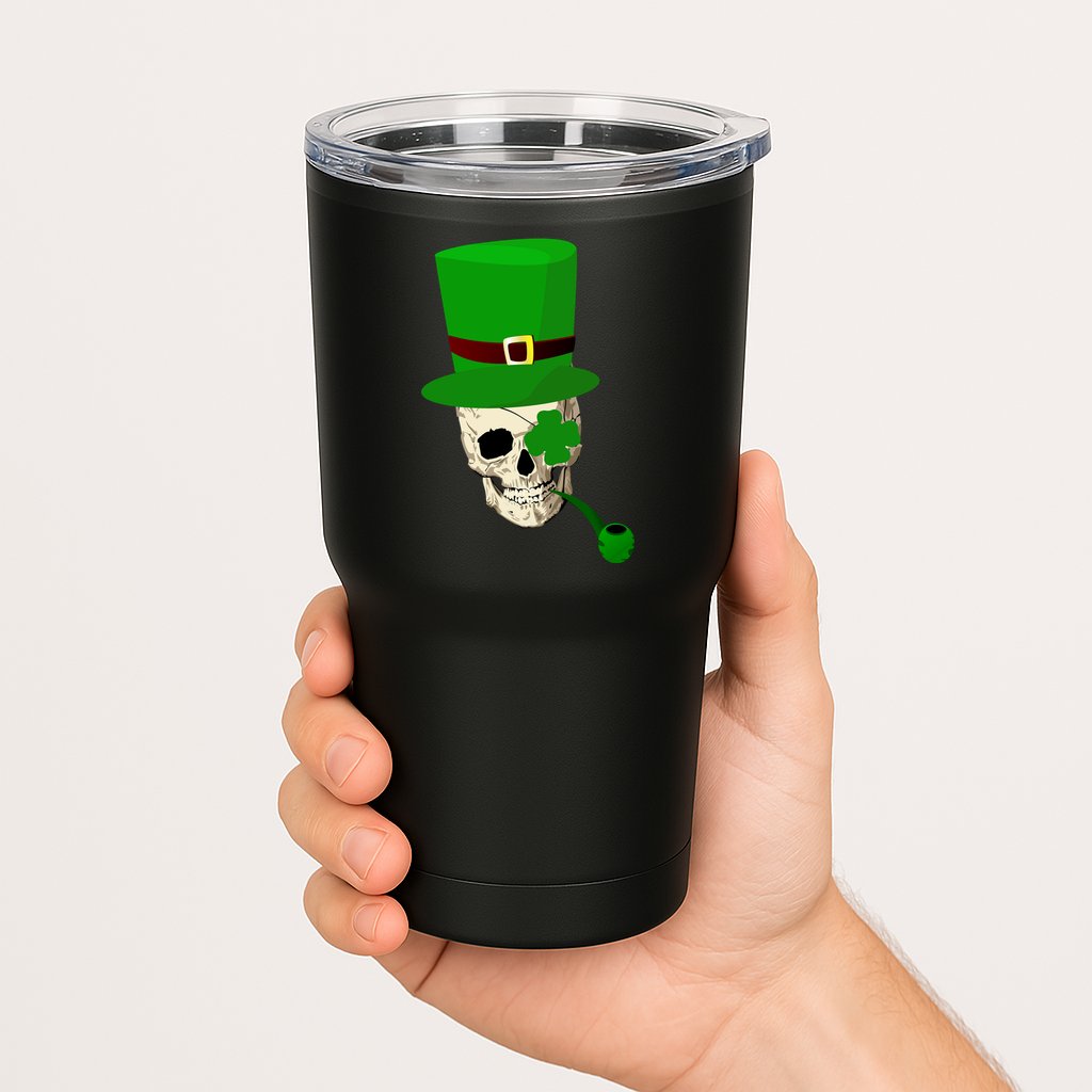 Irish Skull Smoking A Pipe Tumbler