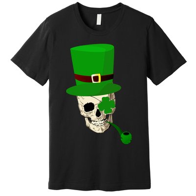 Irish Skull Smoking A Pipe Premium T-Shirt