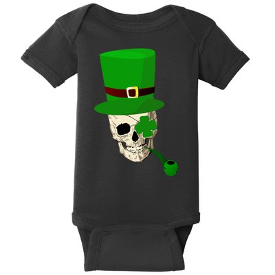 Irish Skull Smoking A Pipe Baby Bodysuit