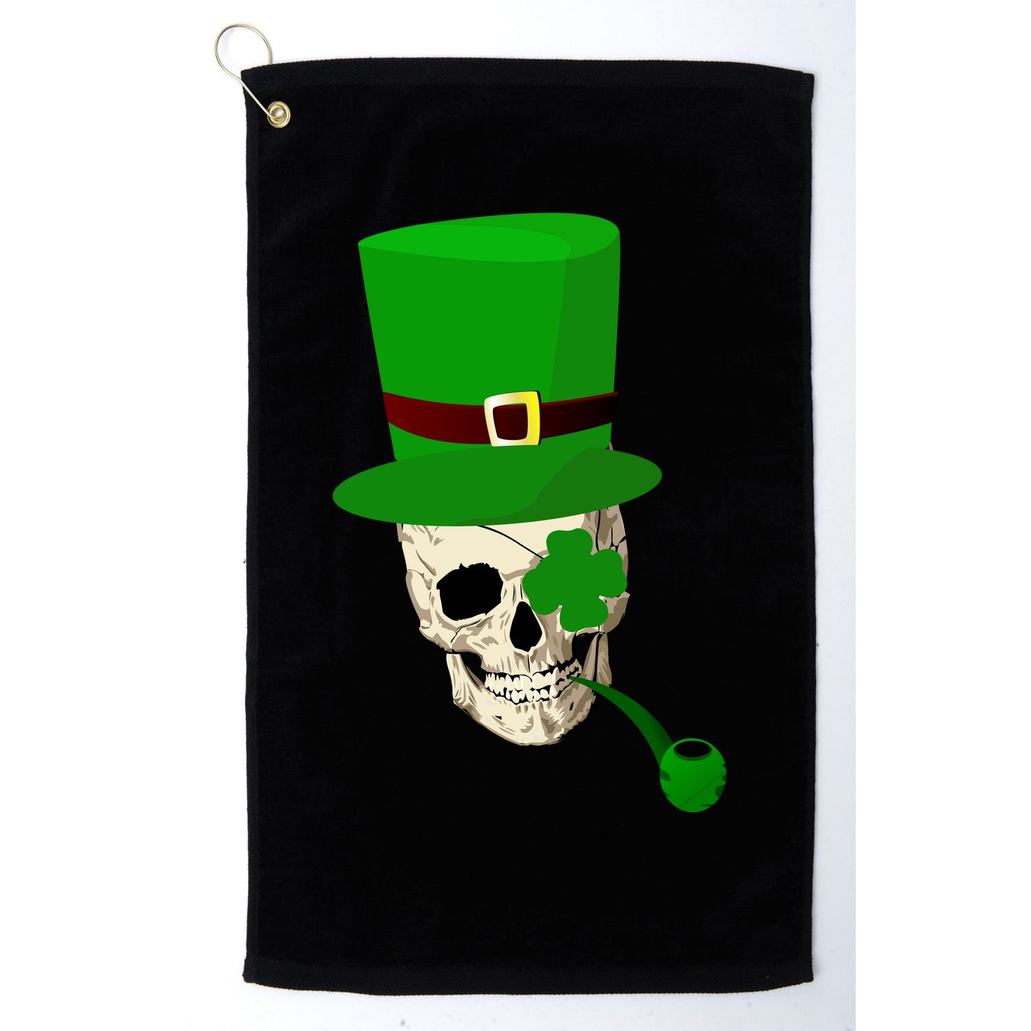 Irish Skull Smoking A Pipe Golf Towel